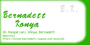 bernadett konya business card